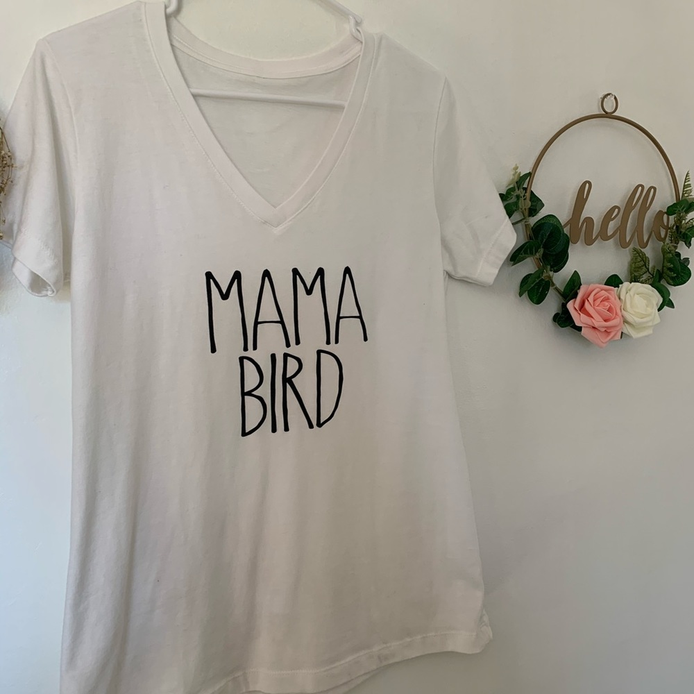 NWOT “Mamma Bird” V-Neck Tee